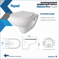 Унитаз подвесной безободковый с сиденьем микролифт Teymi Hanna Pro T40901 1204463