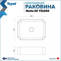 Раковина для ванной накладная Teymi Netta 50 белая T51202 1223551