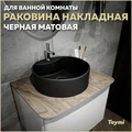 Раковина для ванной круглая накладная Teymi Lina S D40 цвет черный матовый T50192 1209625