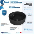Раковина для ванной круглая накладная Teymi Lina S D40 цвет черный матовый T50192 1209625