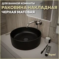 Раковина для ванной круглая накладная Teymi Lina D41 цвет черный матовый T50197 1209630