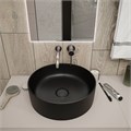 Раковина для ванной круглая накладная Teymi Lina D41 цвет черный матовый T50197 1209630