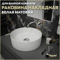 Раковина для ванной круглая накладная Teymi Lina D41 цвет белый матовый T50195 1209628