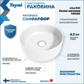 Раковина для ванной круглая накладная Teymi Lina D41 цвет белый матовый T50195 1209628