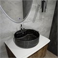 Раковина для ванной круглая накладная Teymi Lina S D40 цвет черный мрамор T50194 1209627