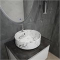 Раковина для ванной круглая накладная Teymi Lina S D40 цвет белый мрамор T50193 1209626