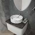 Раковина для ванной круглая накладная Teymi Lina S D40 цвет белый мрамор T50193 1209626