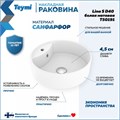 Раковина для ванной круглая накладная Teymi Lina S D40 цвет белый матовый T50191 1209624