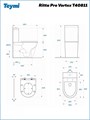 Унитаз напольный безободковый торнадо Teymi Ritta Pro Vortex сиденье микролифт T40811 1223545