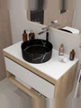 Раковина для ванной накладная Teymi Martta D37 цвет мрамор черный матовый T52183 1224471
