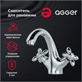 Agger Retro A1902100 Двухзахватный смеситель для раковины без донного клапана с литым изливом A1902100