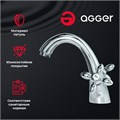 Agger Retro A1902100 Двухзахватный смеситель для раковины без донного клапана с литым изливом A1902100