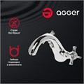 Agger Retro-X A1702100 Двухзахватный смеситель для раковины без донного клапана с литым изливом A1702100