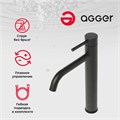 Agger Zest A0712144 однозахватный смеситель черного цвета для накладной раковины без донного клапана A0712144