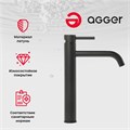 Agger Zest A0712144 однозахватный смеситель черного цвета для накладной раковины без донного клапана A0712144