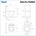 Унитаз напольный безободковый с быстросъемным сиденьем микролифт Teymi Ritta Pro T40810 1215677