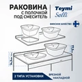 Раковина для ванной накладная и врезная с полочкой под смеситель Teymi Solli 43 artceramic белая T50205 1202056