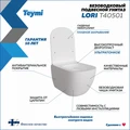 Унитаз подвесной Teymi Lori безободковый, сиденье микролифт T40501 1204453