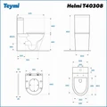Унитаз напольный безободковый с быстросъемным сиденьем микролифт Teymi Helmi T40308 1205645