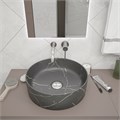 Раковина для ванной круглая накладная Teymi Lina D41 цвет графит мрамор T50181 1216195