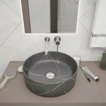 Раковина для ванной круглая накладная Teymi Lina D41 цвет графит мрамор T50181 1216195