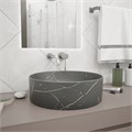 Раковина для ванной круглая накладная Teymi Lina D41 цвет графит мрамор T50181 1216195
