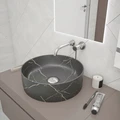 Раковина для ванной круглая накладная Teymi Lina D41 цвет графит мрамор T50181 1216195