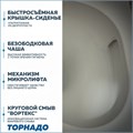 Унитаз приставной торнадо безободковый с быстросъемным сиденьем микролифт Teymi Lina HD T40104 1202054
