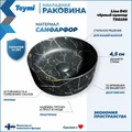 Раковина для ванной круглая накладная Teymi Lina D41 цвет черный мрамор T50199 1209632