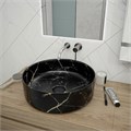 Раковина для ванной круглая накладная Teymi Lina D41 цвет черный мрамор T50199 1209632