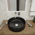 Раковина для ванной круглая накладная Teymi Lina D41 цвет черный мрамор T50199 1209632