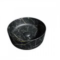 Раковина для ванной круглая накладная Teymi Lina D41 цвет черный мрамор T50199 1209632