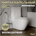 Унитаз напольный моноблок безободковый с быстросъемным сиденьем микролифт Teymi Lina T41102 1216481