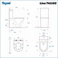 Унитаз напольный моноблок безободковый с быстросъемным сиденьем микролифт Teymi Lina T41102 1216481
