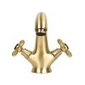 Agger Retro A1902188 Двухзахватный смеситель для раковины без донного клапана с литым изливом, цвет бронза A1902188
