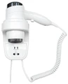 Фен HOTELline настенный белый с розеткой 1800-2200 W, 02012.W, шт 02012.W