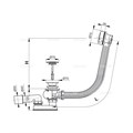 A51BM Сифон для ванны автомат, комплект белый пластик/пластик.ALCAPLAST A51BM