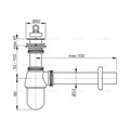 A437 Сифон для умывальника D32 , цельнометаллический, с водосливом 5/4.ALCAPLAST A437