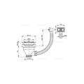 Alcaplast  Водослив сифона для мойки 6/4" с нержавеющей решеткой O115 и гофропереливом  A38 A38