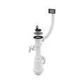 Alcaplast  Сифон для мойки с нержавеющей решеткой Ø70, гофропереливом с подводкой  A444P-DN50/40 A444P-DN50/40 - фото 97231