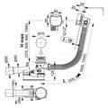 Alcaplast  Сифон для гидромассажных ванн с напуском через перелив, металл длина 57 см  A566-277133-57 A566-277133-57