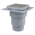 Alcaplast  Сливной трап 150 × 150/110, подводка – прямая, решетка – нержавеющая сталь, воротник – 2-х уровневая изоляция, гидрозатвор – мокрый  APV13 APV13 - фото 97401