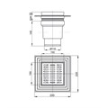 APV13 Сливной трап 150 × 150/110, подводка – прямая, решетка – нержавеющая сталь, воротник – 2-х уровневая изоляция, гидрозатвор – мокрый APV13