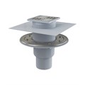 Alcaplast  Сливной трап 105 × 105/50/75, подводка – прямая, решетка – нержавеющая сталь, фланец –нержавеющая сталь, воротник – 2–х уровневая изоляция, гидрозатвор – комбинированный гидрозатвор SMART  APV2324 APV2324 - фото 97426