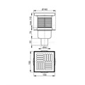 APV6411 Сливной трап 150 × 150/50, подводка – прямая, решетка – нержавеющая сталь, гидрозатвор – мокрый APV6411